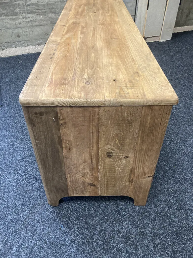 Ex Early Settler Kalise Reclaimed Timber 6 Drawer TV Unit. H55 W180 D45cm Image 1++